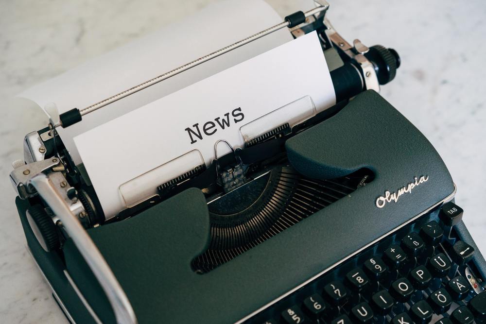 Picture of typewriter that says News