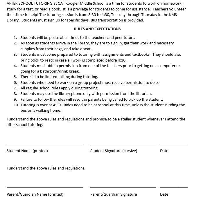 KMS Tutoring Contract