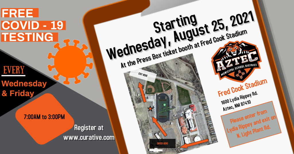 A picture of a map showing Fred Cook Stadium and providing details about testing included in the above text.